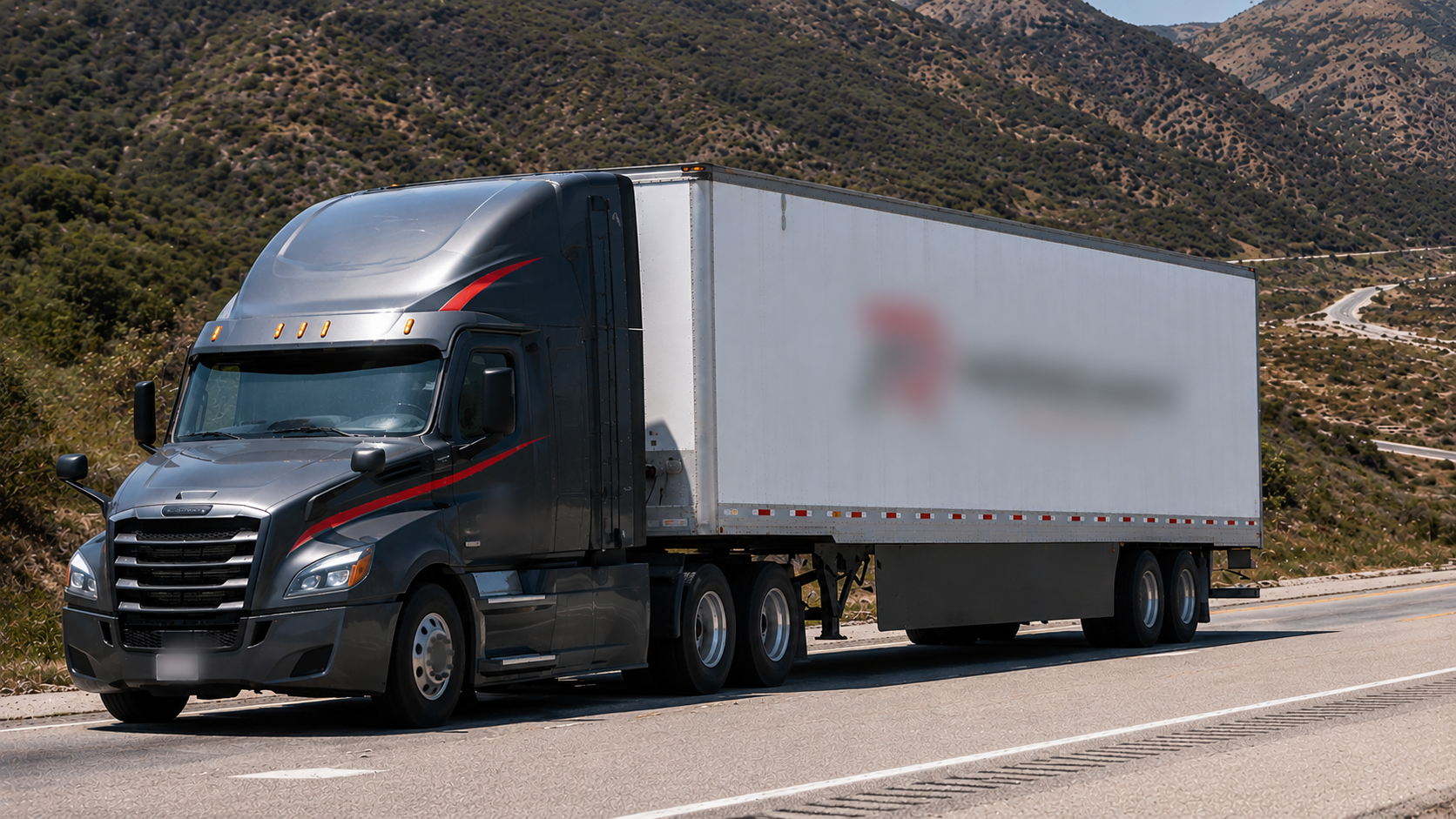 Matt Express tractor-trailer running a highway lane